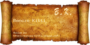 Bencze Kitti névjegykártya