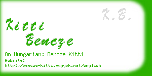 kitti bencze business card